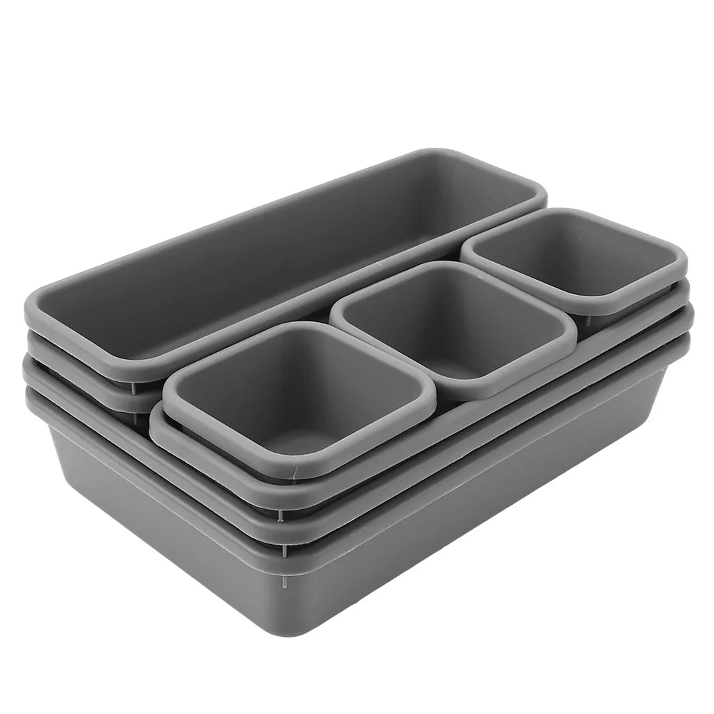 Closet  Cover Storage Drawer Storage Box Kitchen Bathroom Storage Trays Sundries Jewellery Holder 8pc/set Make Up Organizer Box