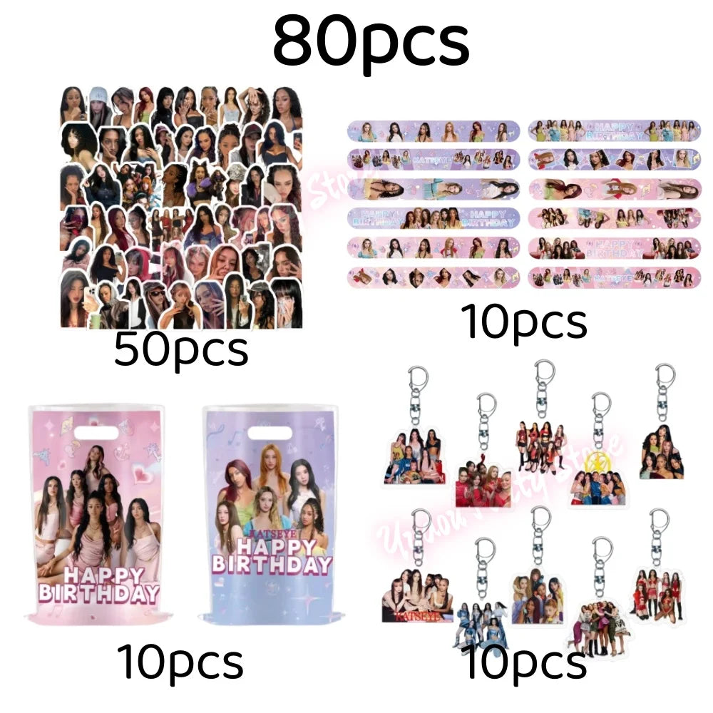 Idol K&Katseye Birthday Party Favors Bracelet Sticker Keychain Kpop Girl Balloons Party Decoration Fans Gifts Baby Shower Suppli