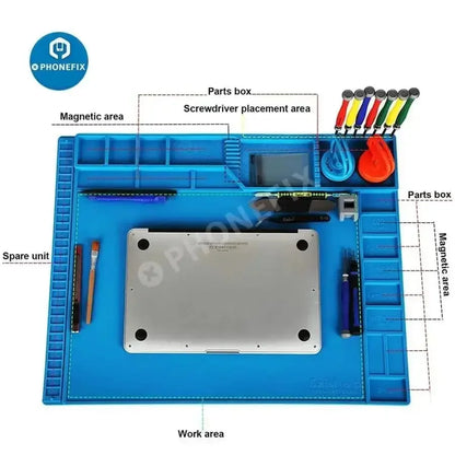 Antistatic ESD Soldering Silicone Mat Heat Resistant Insulation Work Mat Soldering Station Kit Repair Pad Maintenance Platform