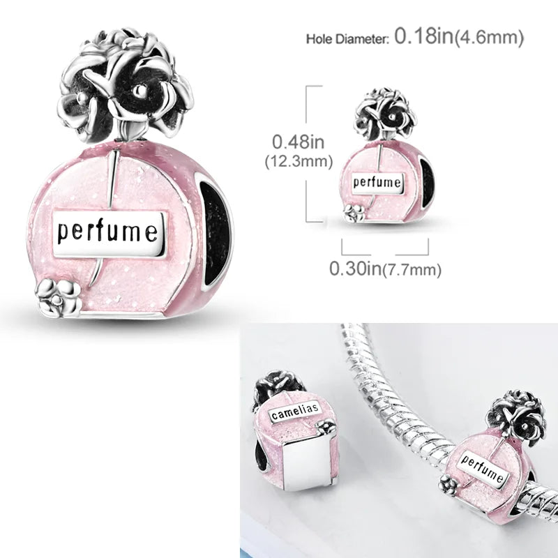 2026 Hot Sale Charms Bead 925 Sterling Silver Pink Butterfly Luminous Firefly Dangle Fit Bangle Bracelet Necklace DIY Jewelry
