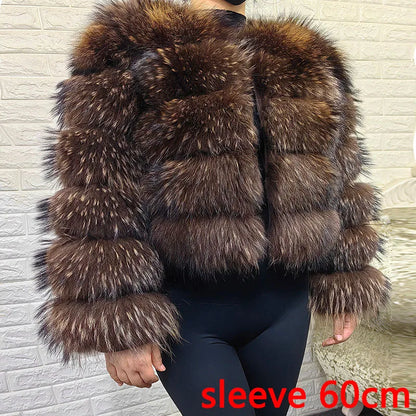 2026 Maomaokong Super Hot Winter Women Luxury Thick Real Raccoon Fur Coat Natural Fox Fur Jacket Plus Size Jackets Female Vest