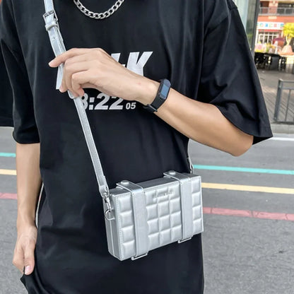 Trendy Brand Box Shape Bag for Man Woman 2026 New Small Square bag Pu Leather Shoulder Crossbody Bags Unisex Fashion Phone Purse