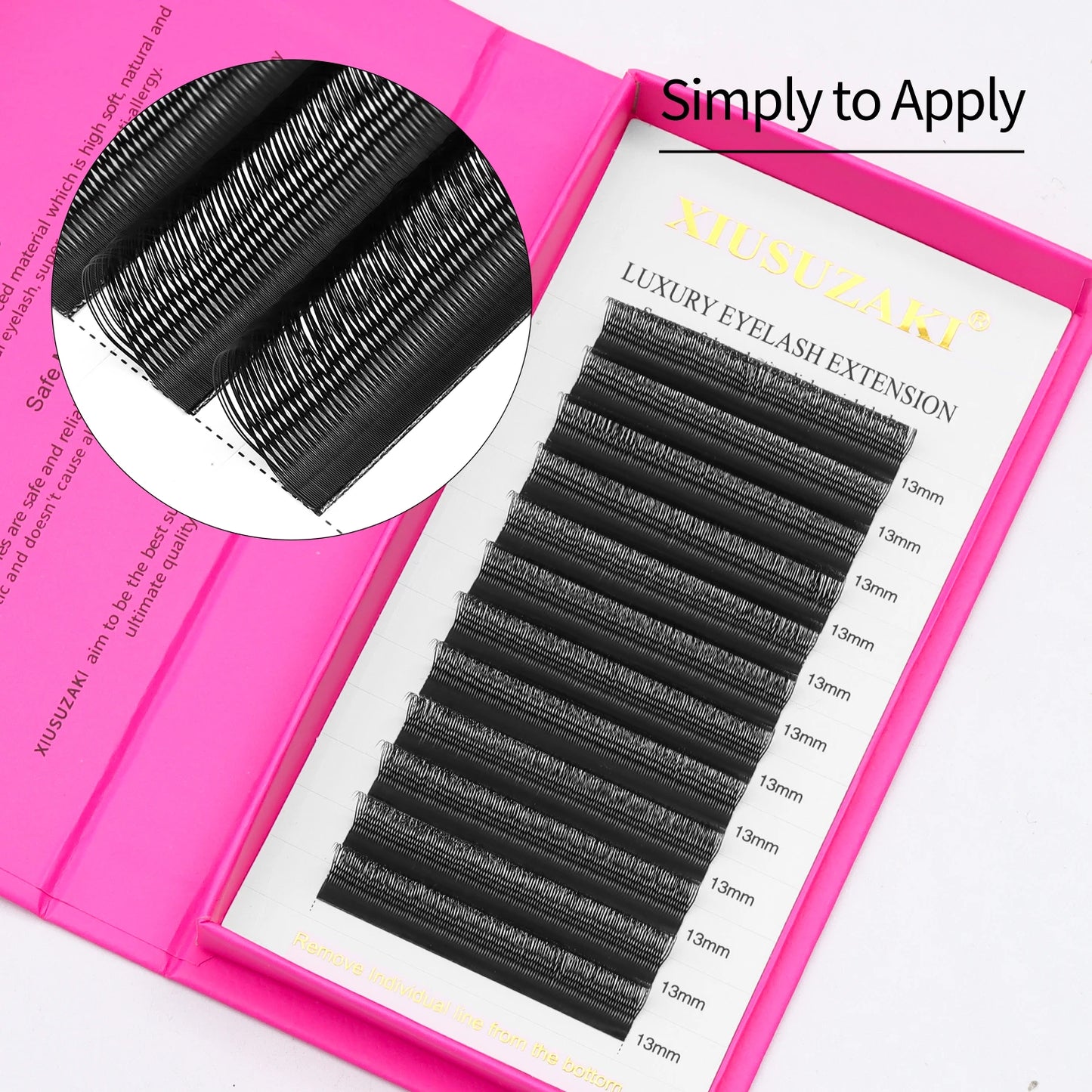 XIUSUZAKI U Shaped YY Eyelashes Extensions Matte Black Natural Double Tips U Shape 2D YY Lashes Premade Fans Volume False Lashes