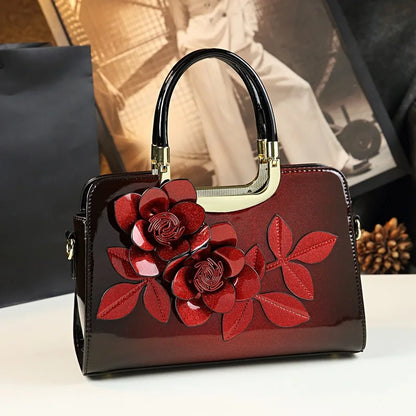 Unique Personality Floral Handbag Women's Crossbody Tote Bag Business Commuting Medium Hardness Polyester  Zipper Closure