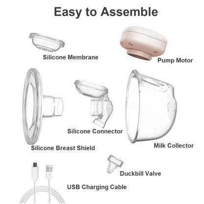 YOUHA Wearable Breast Pump Hands Free Electric Breast Pumps BPA-free Milk Puller Comfort Milk Collector for Breastfeeding