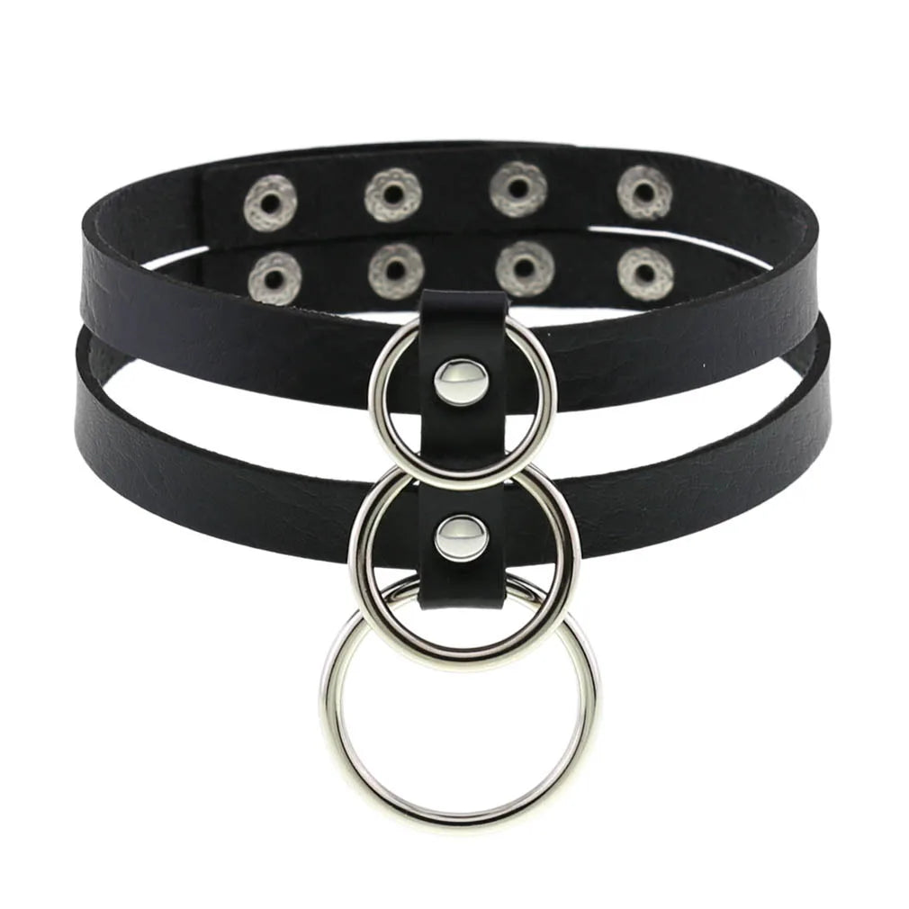 DIEZI Vintage Sweet Cool Hip Hop Rivet Choker Necklace Harajuku Gothic Club Black PU Leather Collar Torques Necklace Jewelry