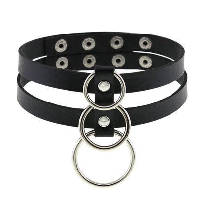 DIEZI Vintage Sweet Cool Hip Hop Rivet Choker Necklace Harajuku Gothic Club Black PU Leather Collar Torques Necklace Jewelry