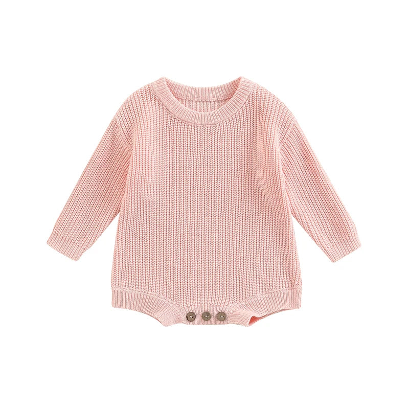 0-2Y Knitting Newborn Baby Girl Boy Spring Autumn Clothes Cute Long Sleeve Sweater Romper Jumpsuit Casual New born Outfits