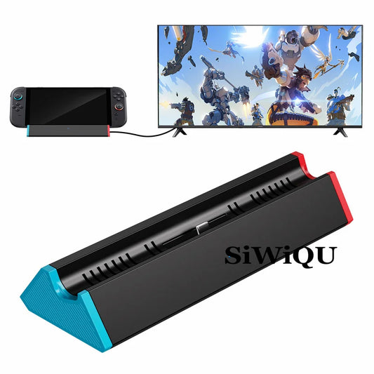 Portable Charging Dock Station For Switch 2/OLED/1，With 4K@120Hz HDMI Adapter/Type C Port/USB Port，Support Switch 21.0 Syswit