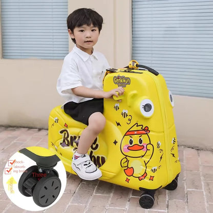 Trojan Horse Children Trolley Case 20/22/24 inch Riding Suitcase Universal Wheel can ride can sit Luggage Travel Suitcase