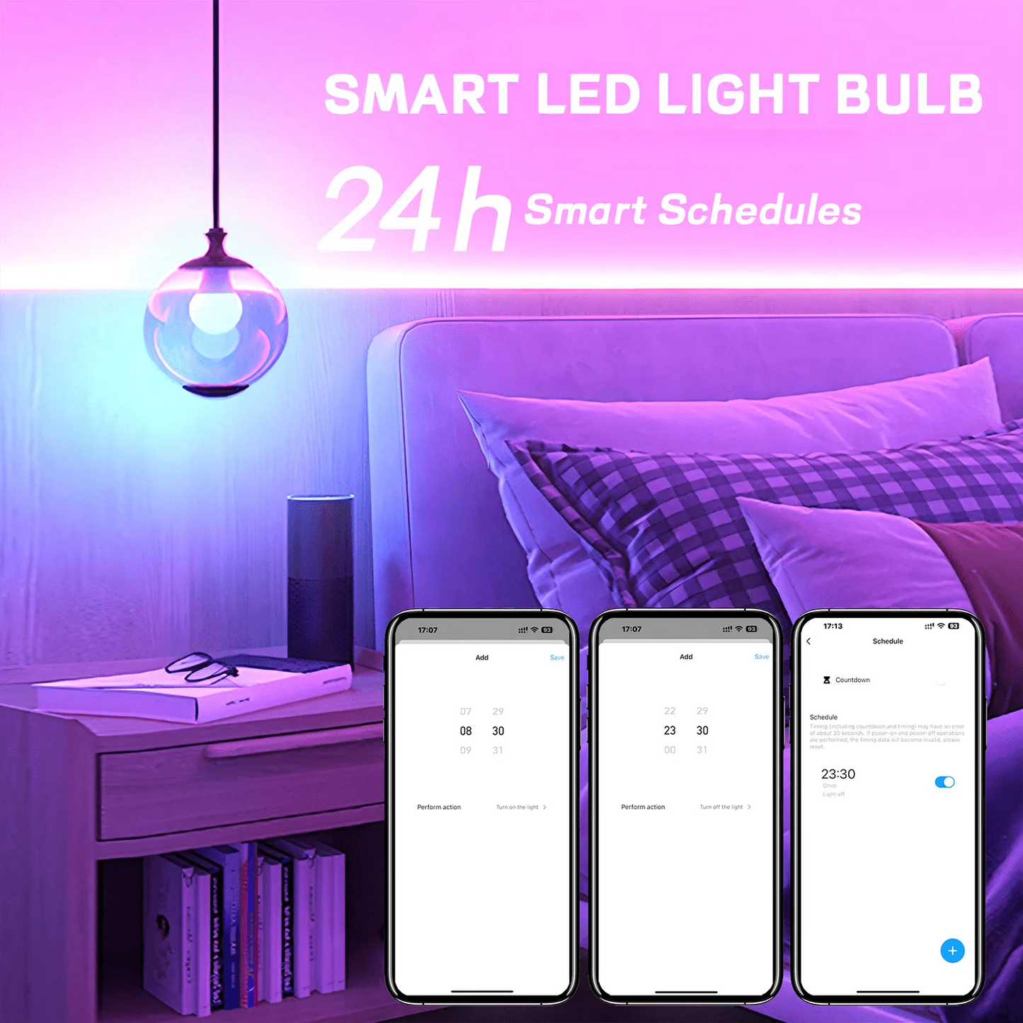 4pcs, Smart Bulbs, Smart Light Bulbs RGBCW LED Color Changing BuIbs Smart Home Devices With Dimmable Music Sync, Led Lights For Bedroom Wireless Light Bulbs With App Control, Suitable For Scenarios Such As Bedrooms And Living