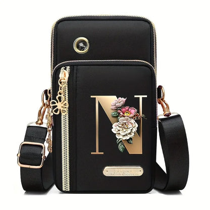 Huaben Letter Z Printed Fashion Casual Messenger Bag Change New Nylon Cloth New Mobile Phone Bag Women's Bag