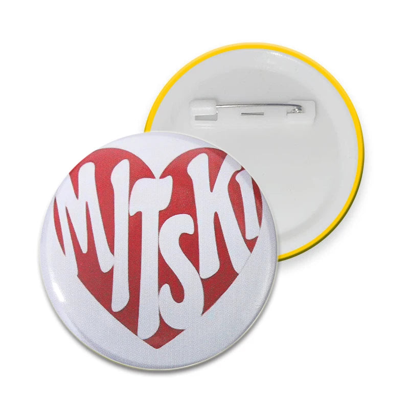 32/44/58mm Creative Round Animal Letter Pins Cartoon Character Funny