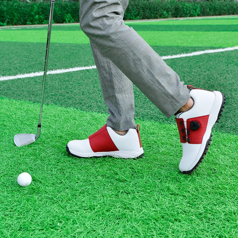 New men's golf shoes, Spinning buckle lightweight golf training shoes, Outdoor sports and leisure shoes, Breathable and non slip