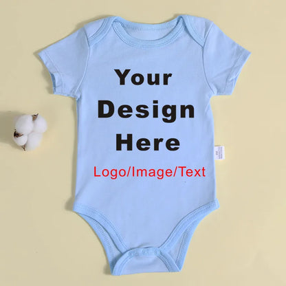 DIY YOUR Deisng Newborn Customization Bodysuit Long Sleeve & Short Sleeve Jumpsuit Simple CUSTOM TEXT Baby Romper