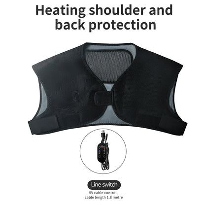 Electric Heating Shoulder Braces 3 Heating Functions Shoulder Back Muscle Relaxation Hot Compress Anti-fatigue Back Heated Vest