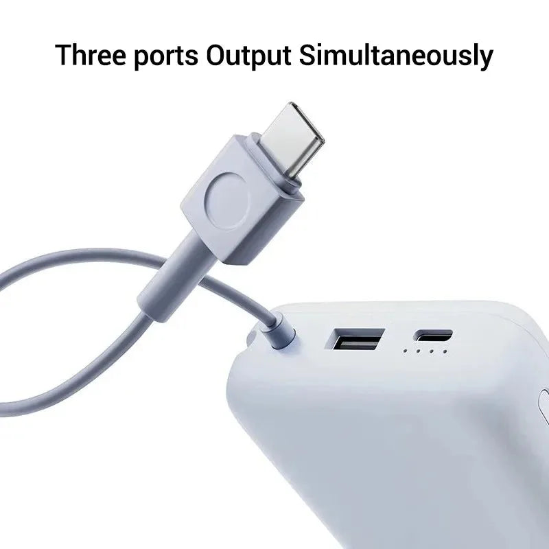 Xiaomi 20000mAh 33W Two-Way Fast Charging Power Bank with Built-in USB-C Cable Portable External Battery for iPhone Samsung