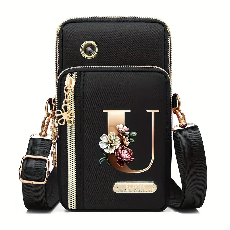 Huaben Letter Z Printed Fashion Casual Messenger Bag Change New Nylon Cloth New Mobile Phone Bag Women's Bag