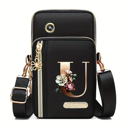 Huaben Letter Z Printed Fashion Casual Messenger Bag Change New Nylon Cloth New Mobile Phone Bag Women's Bag