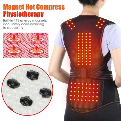 Magnetic Heating Vest Home Use 118 Magnetic Self-heating Massage Warm Back Support Vest Shoulder Spine Posture Correction Belt