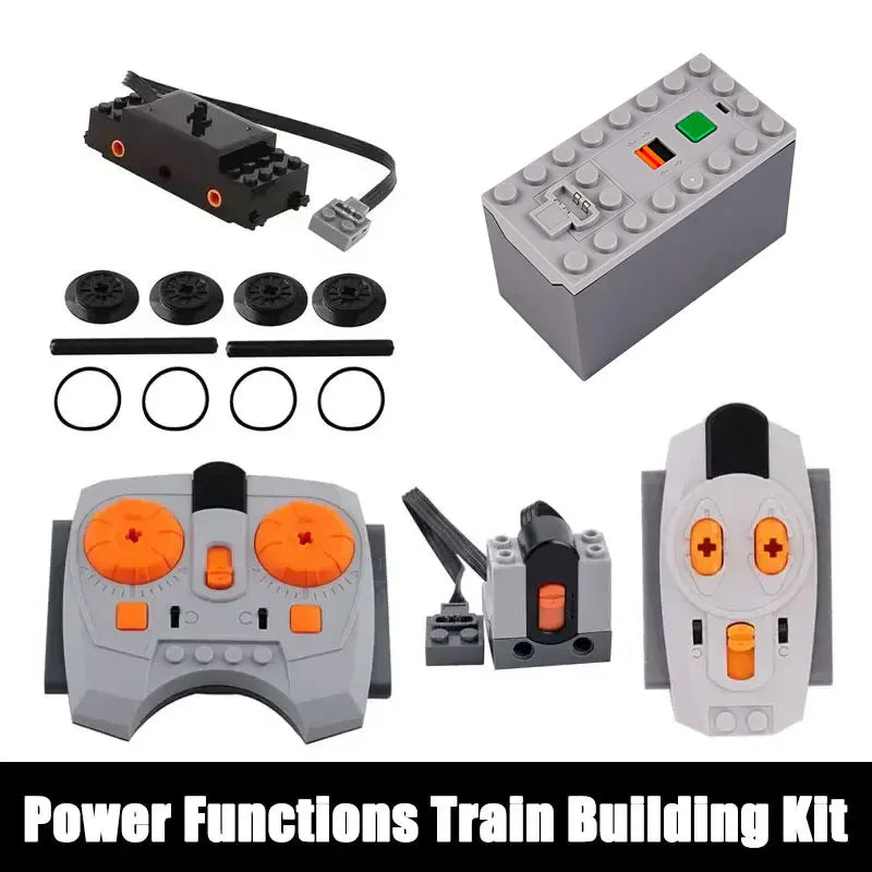 Motorized Train Building Blocks Electric Railway Set with IR Remote Control Battery Box DIY Educational Toys for Kids