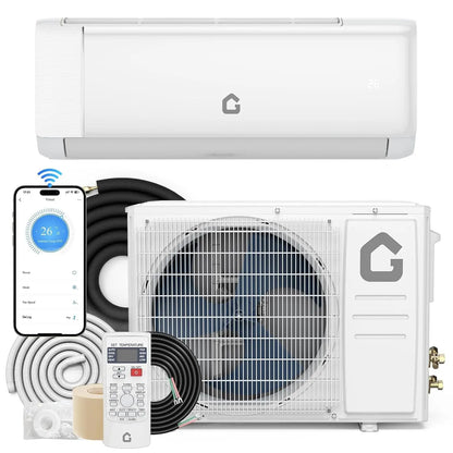 Air Conditioner, 24000 BTU Ductless Mini Split AC, Heating System, 19 SEER2, 208-230v, Cools, Heats 1500 Sq.Ft, Smart, Custom