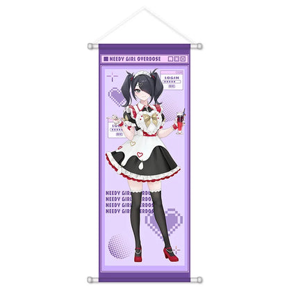 NEEDY GIRL OVERDOSE Anime Rain Scroll Canvas Wall Hanging Painting Home Decor Poster Wall Art Room Decoration Birthday Gift