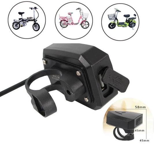 Electric Bicycle USB E-bike Charger Output 5V 2A For Mobile Phones Input DC 36V 48V 60V 72V Handlebar For Mid Hub Motor Kits