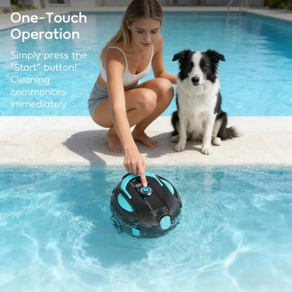 Cordless Robotic Pool Cleaner Featuring an Ultra-Long 160-Minute Battery Life, IPX8 Waterproof Rating, and Powerful Suction; Capable of Cleaning Pools up to 1,100 Square Feet, It Comes with a Retrieval Rope and Cleaning Brush