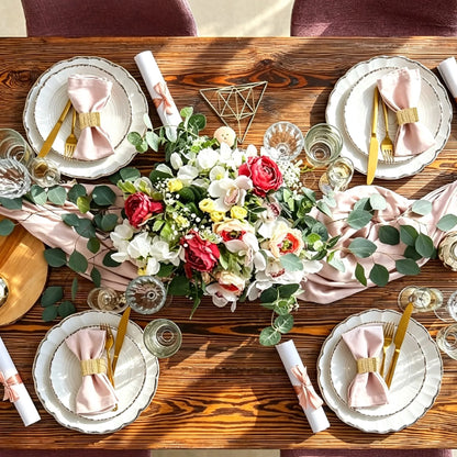 White Flower Ruffled Charger Plates Elegant Tabletop Centerpiece for Wedding Banquet Party Reception Dinner Holiday Table Decor