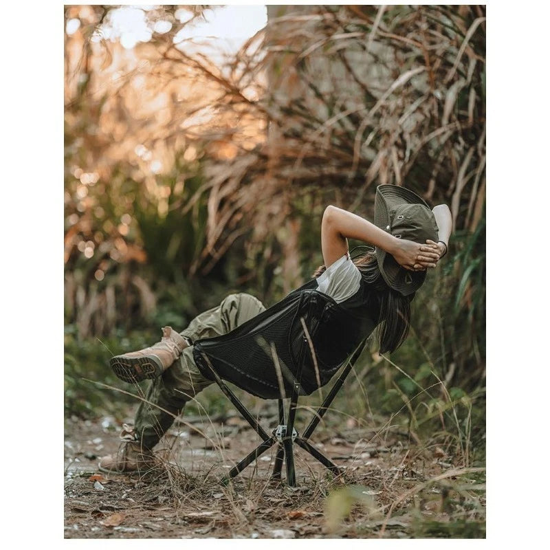 Outdoor High Back Rotating Installation-Free Folding Umbrella Chair Lightweight Aluminum Alloy Fishing  Chair with Pillow