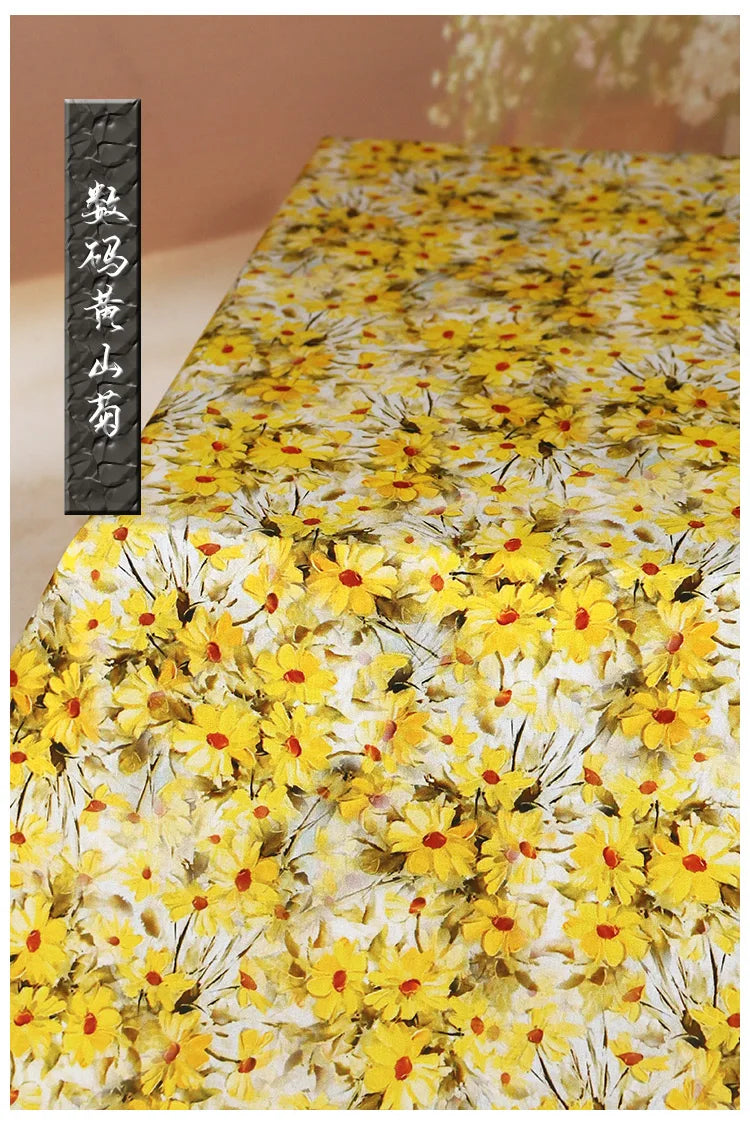 Digital Printed Rayon Fabric Summer By Meters for Women Dress Pajamas Cool Blankets Diy Sewing Soft Smooth Floral Textile Cloth