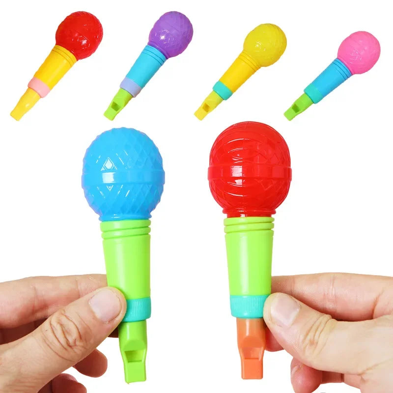 20Pcs Colorful Plastic Microphone Whistles Noise Maker Toy for Kids Birthday Party Favors Goodie Bag Pinata Filler School Reward