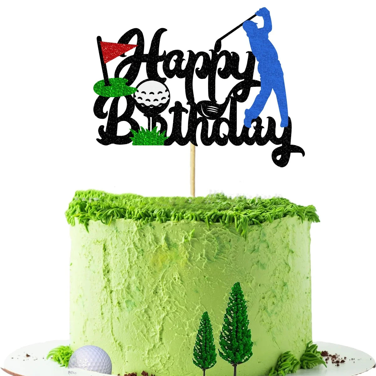 Weightlifting Cake Topper Happy Birthday Sports Pump Iron Kids Boy Man Party Baby Shower Cupcake Decoration Baking Supplies DIY