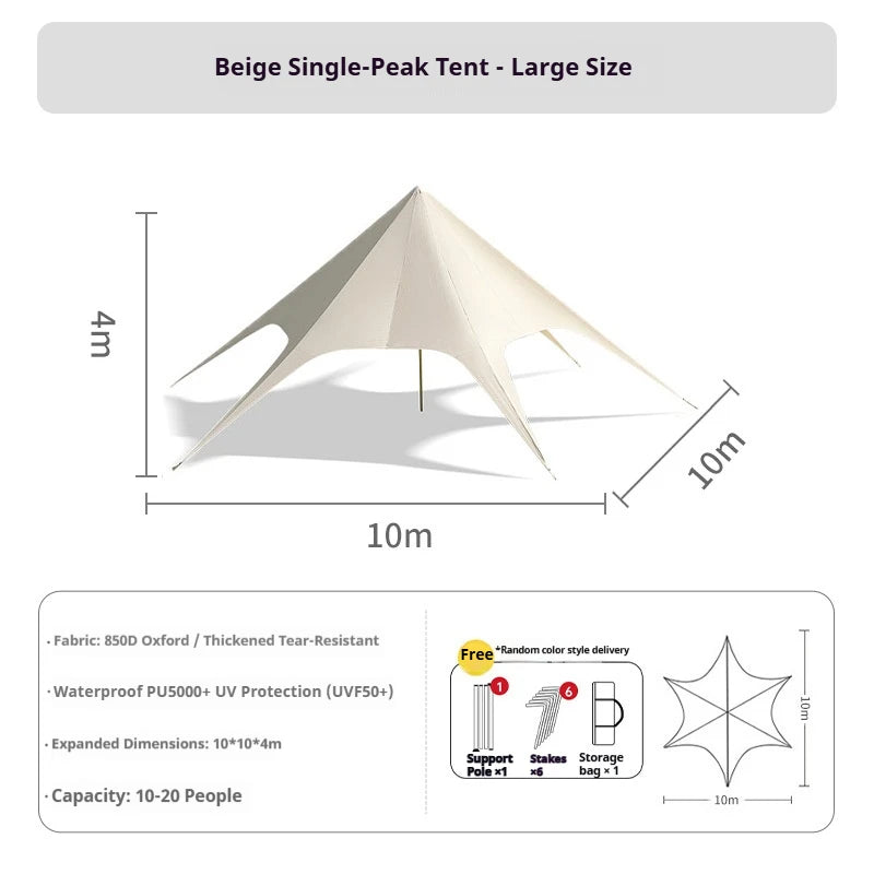 Large Outdoor Canopy Tent Sun Shade Shelter Heavy Duty Waterproof Star Canopy for Camping Backyard Party Wedding Party