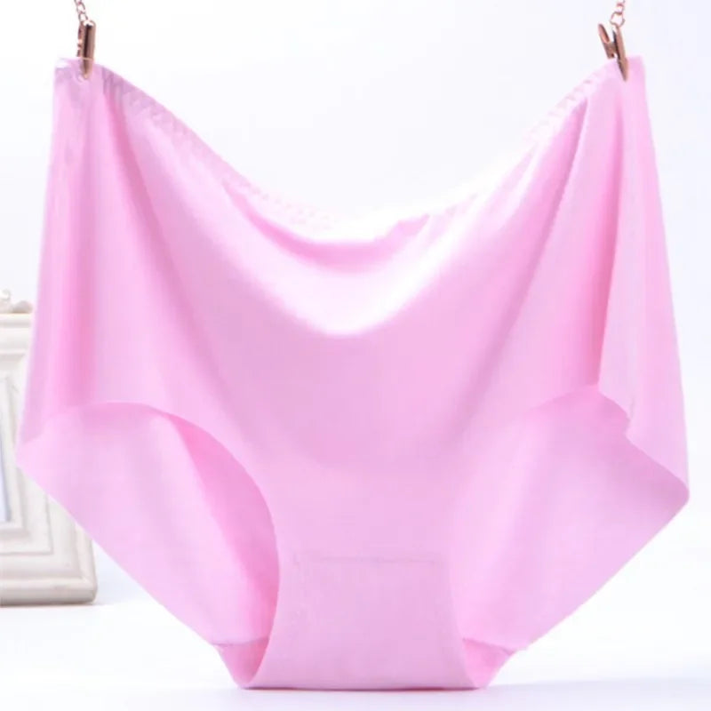 4Pcs Women Plus Size High Waist Ice Silk Boy Shorts Sexy Ultrathin Breathable Soft Underwear Panties Lingerie for 55-125kg