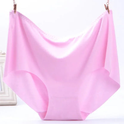 4Pcs Women Plus Size High Waist Ice Silk Boy Shorts Sexy Ultrathin Breathable Soft Underwear Panties Lingerie for 55-125kg