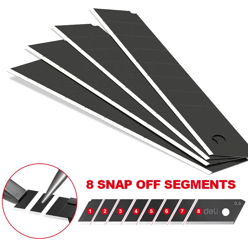 Heavy Duty 18mm Utility Knife Blades, 0.6mm Thick 60° Angle Alloy Steel, for Flooring, Packaging & Industrial Materials Cutting