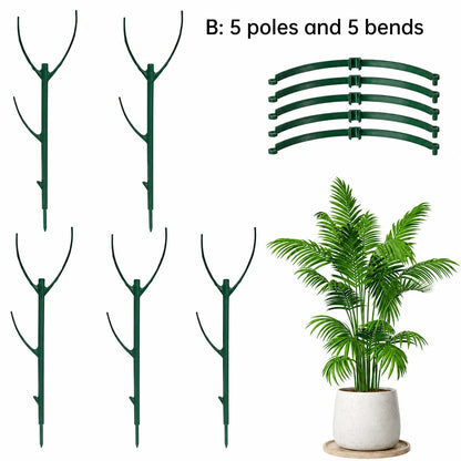 Climbing Plant Support Stakes Stackable Tall Poles with Ties Durable Plant Stem Holder for Indoor Outdoor Balcony Gardening