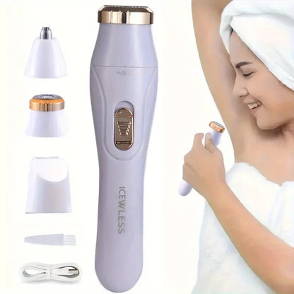 Multi Functional 3-in-1 Shaver, USB Charging, Underarm Hair Removal Device, Women's Home Eyebrow Trimmer, Nose Hair Trimmer