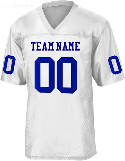 Custom American Football Jersey Green Large V-Neck Unisex Adult Sports Jersey Personalized Team Uniform - Breathable Polyester