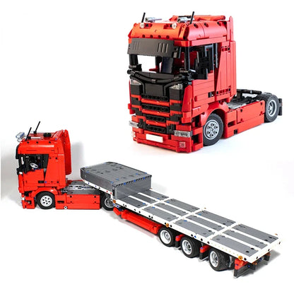 Customed MOC Model SCA Truck with Steering Trailer High-Tech Building Blocks Bricks DIY Assembly Educational Toy Gift for Kids