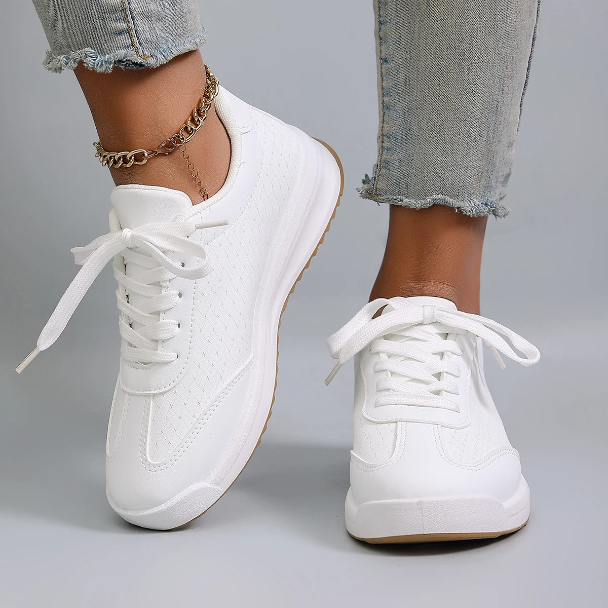 Spring new women's sports shoes, fashionable, breathable, lightweight, non-slip, wear-resistant, casual sports shoes, flat shoes