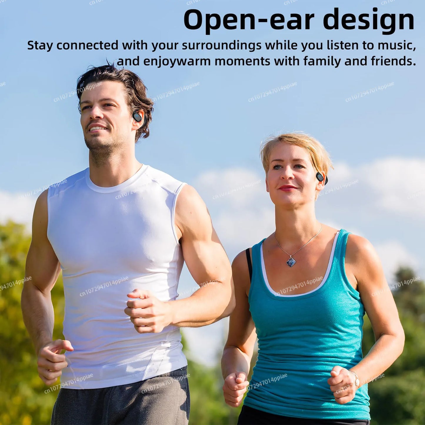 Portable Bone Conduction Earphones Bluetooth 5.3 HiFi 9D Stereo Noise Reduction Waterproof Earbud Outdoor Wireless Headset