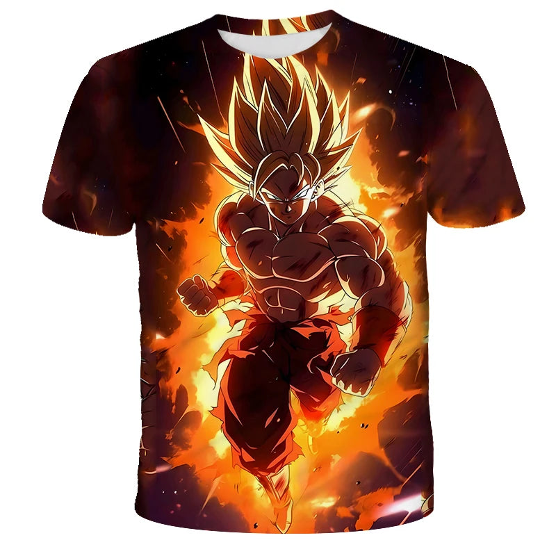 Anime Dragon Ball Son Goku 3D Print Kids T Shirt Summer Fashion Casual