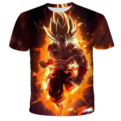 Anime Dragon Ball Son Goku 3D Print Kids T Shirt Summer Fashion Casual