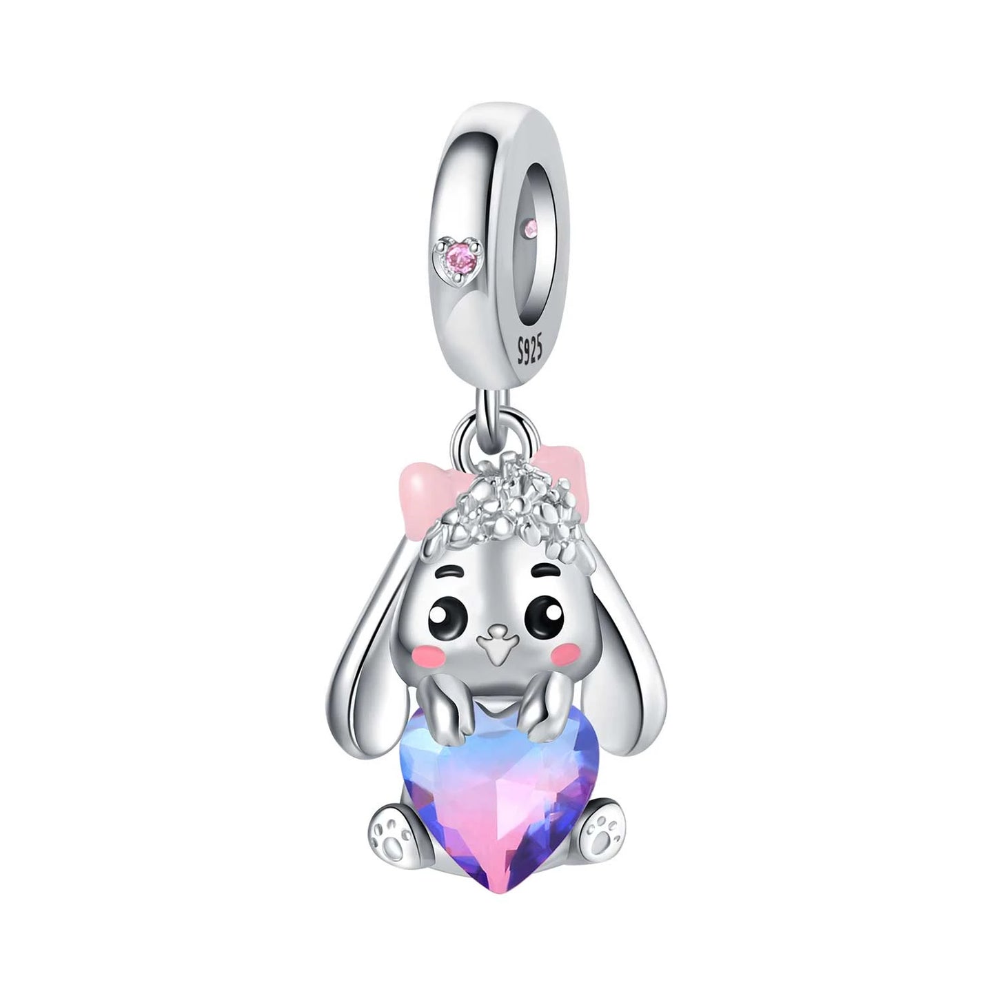 Hot Sale 925 Sterling Silver Dog Cat Cute Pet Animals Pendant Birthday Party Gift for Women Bangle Bracelet Necklace DIY Jewelry