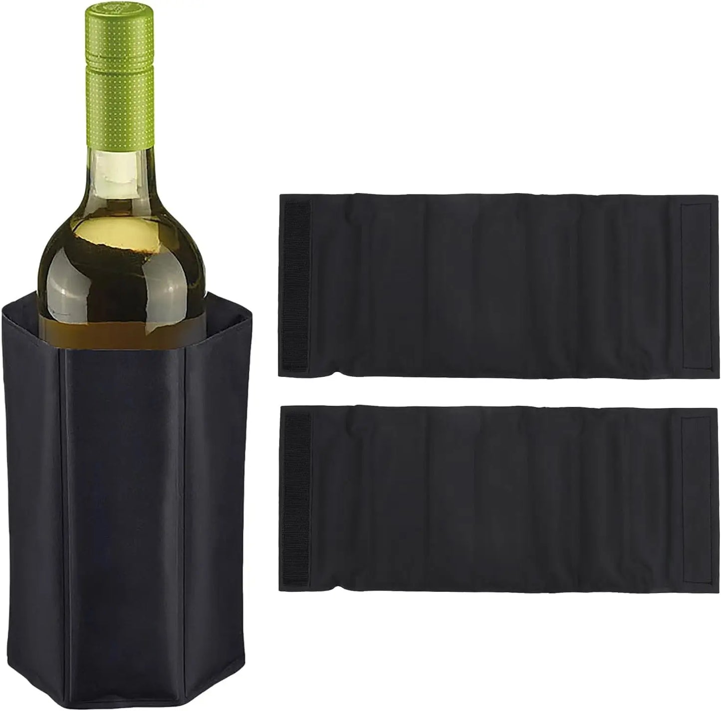 Rapid Ice Wine Bottle Cooler Reusable & Elegant Chill Cooler with Sleeve & Refrigerant Gel Iceless Chiller for Champagne Beer