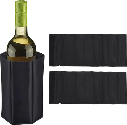 Rapid Ice Wine Bottle Cooler Reusable & Elegant Chill Cooler with Sleeve & Refrigerant Gel Iceless Chiller for Champagne Beer