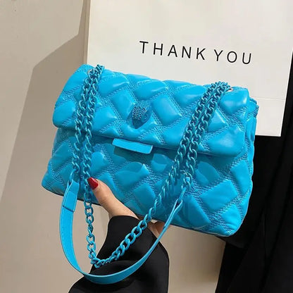 Rhombus Chain Bag Women's Large-capacity 2026 New Summer Versatile Shoulder Messenger Bag Texture Temperament Commuter Tote Bag